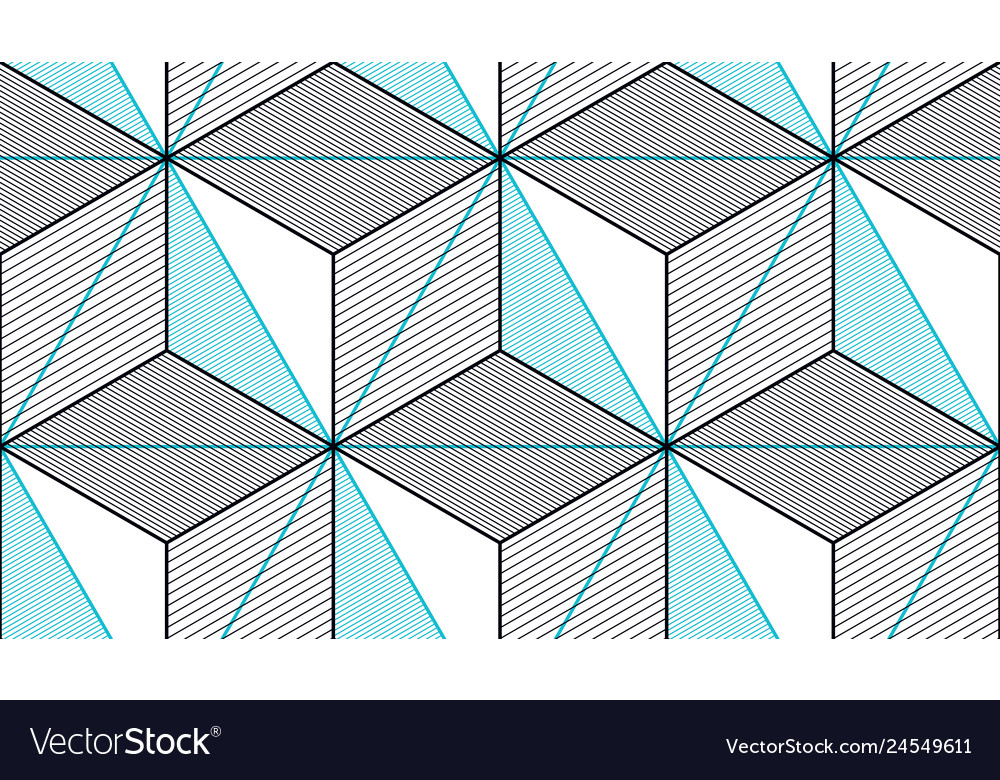 Geometric 3d lines abstract seamless pattern vector image Geometric 3d lines abstract seamless pattern