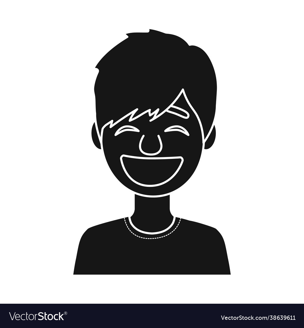 Isolated object guy and laugh symbol set