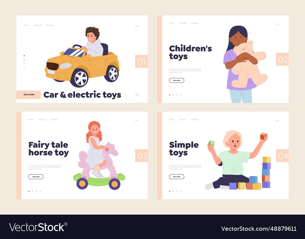 Isolated set of landing page design template