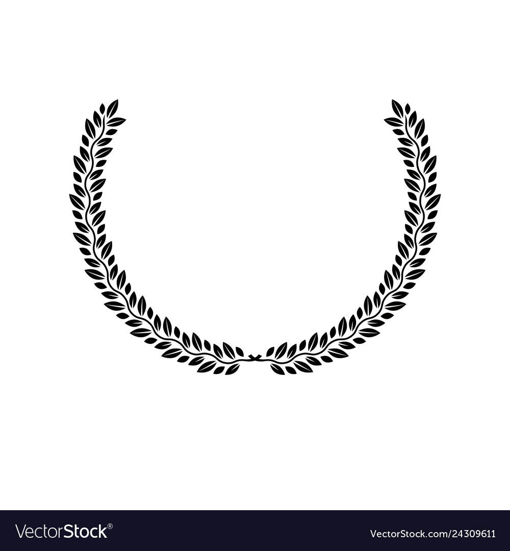 Laurel wreath floral heraldic element Royalty Free Vector