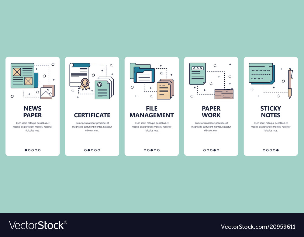Line art web and mobile app template set vector image Line art web and mobile app template set