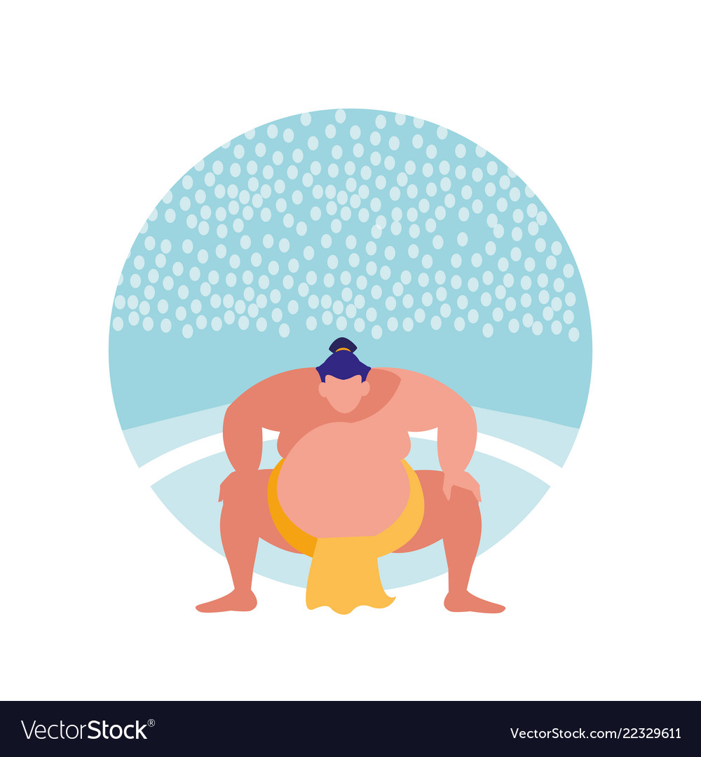 Man practicing sumo avatar character