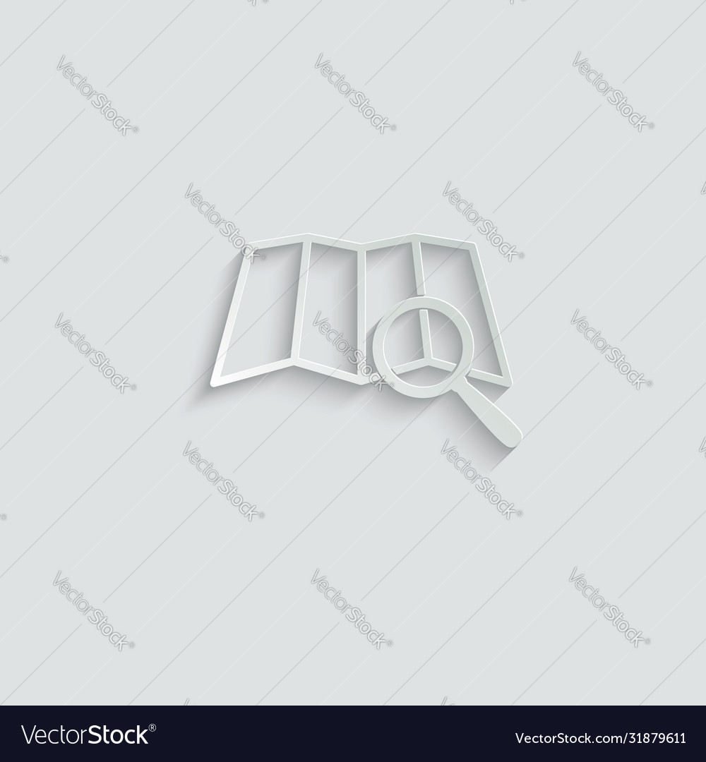 Map icon with search direction Vector Image Map icon with search direction