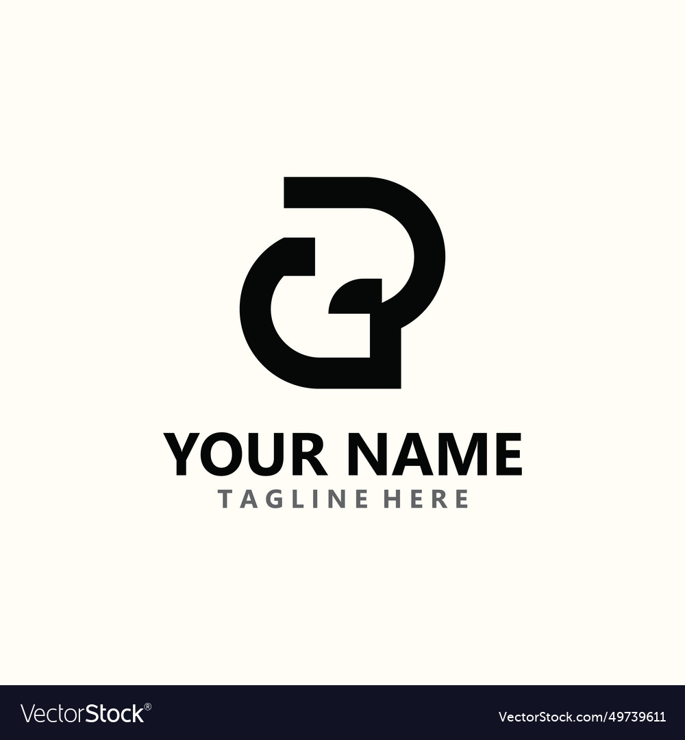 Minimalist gp letter logo simple and luxury icon