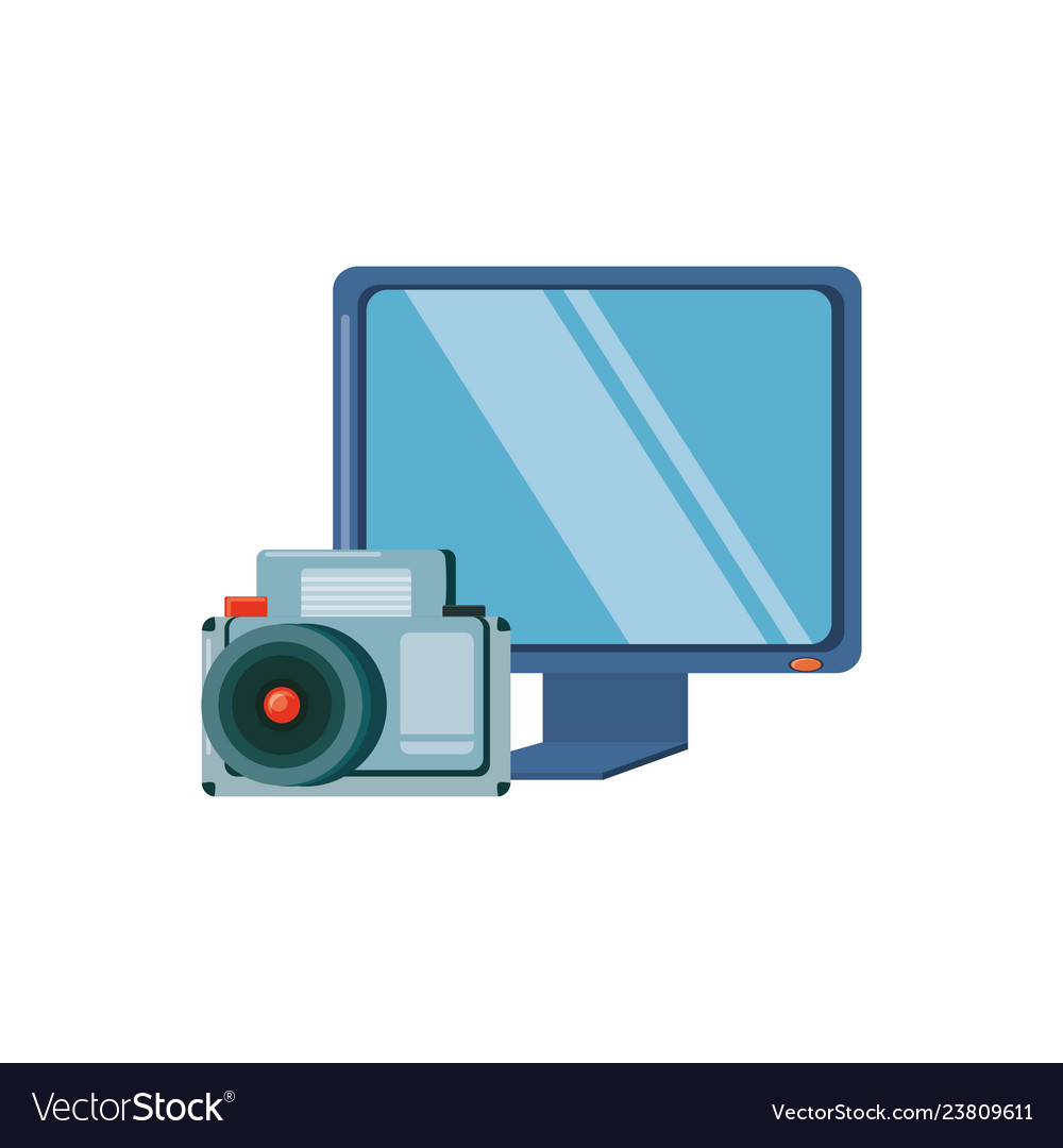 Monitor computer with camera photographic