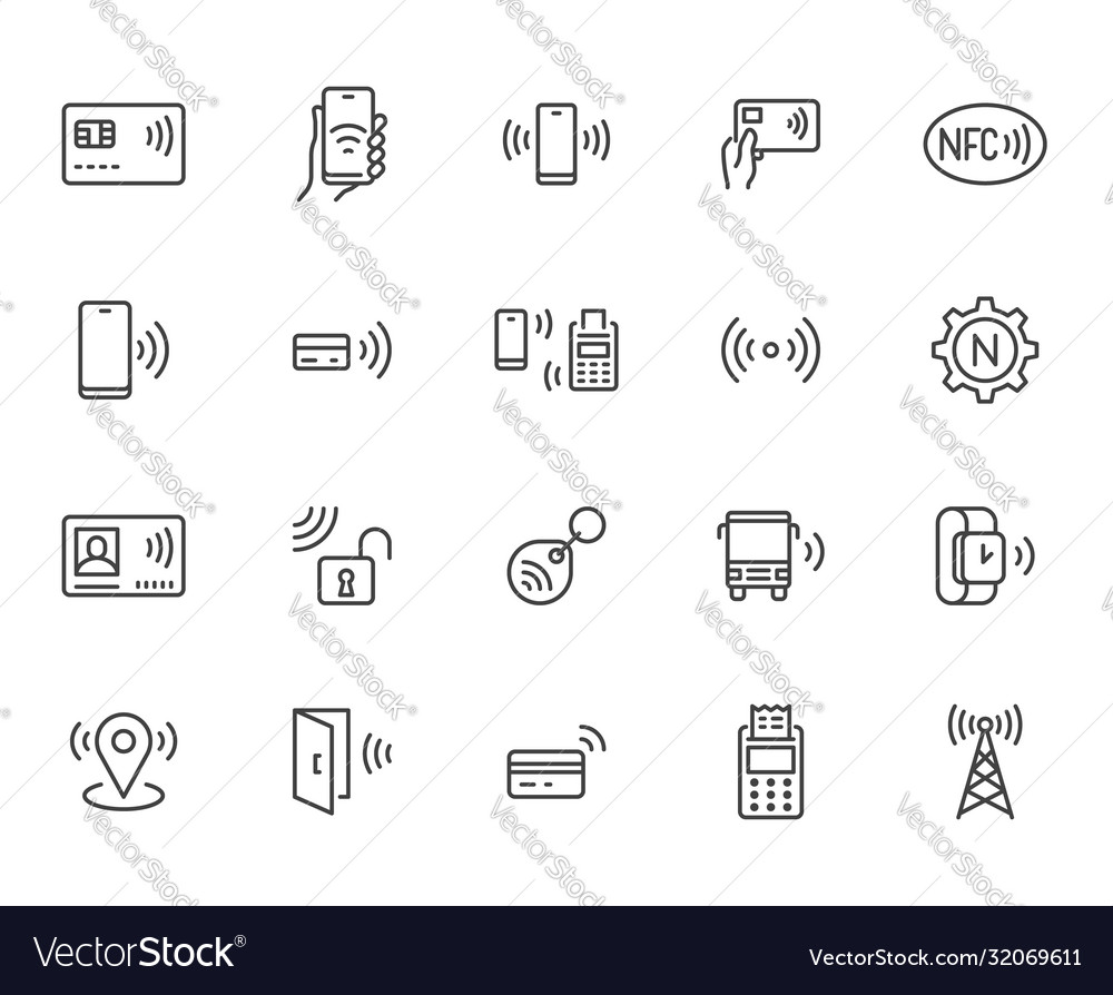 NFC Icon Set - Near Field Communication