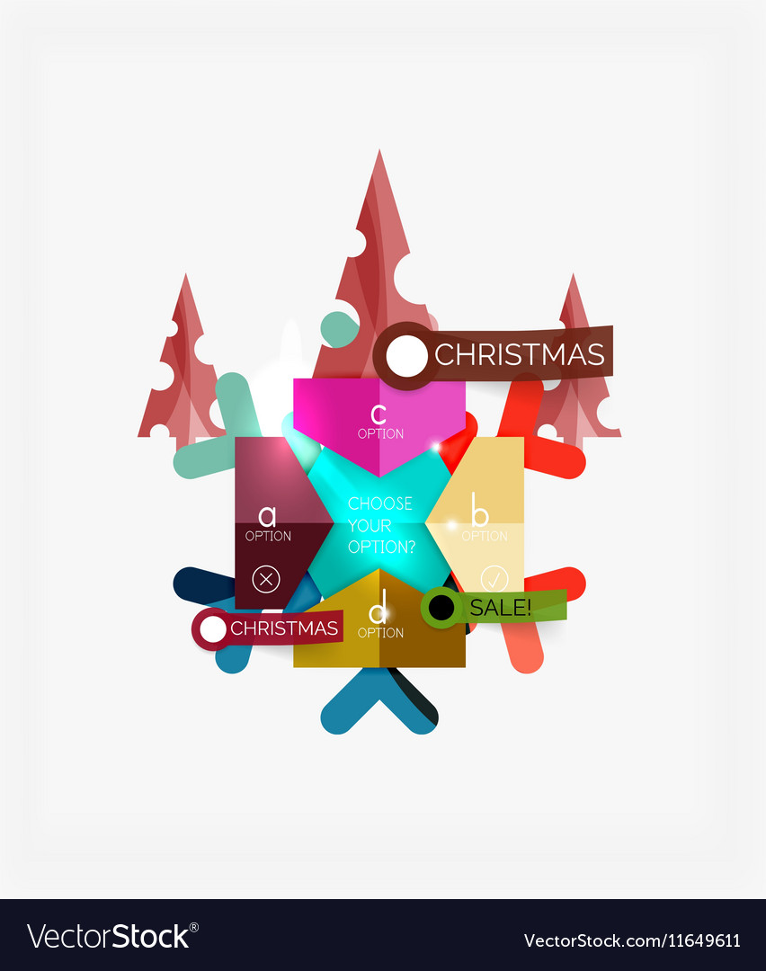 Paper christmas greeting card banners with text Vector Image