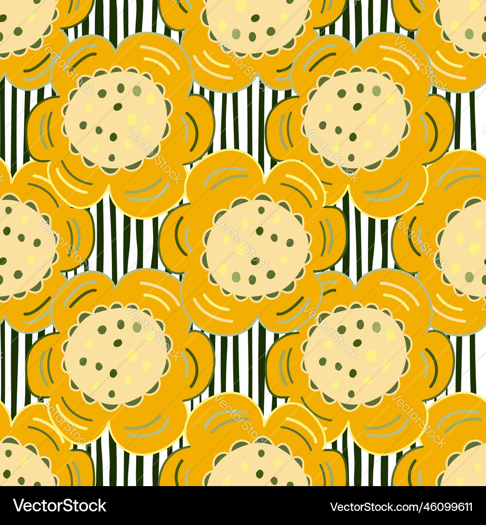 Seamless pattern with doodle flowers Royalty Free Vector