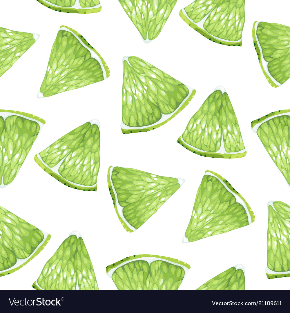 Seamless pattern with lime fruit triangle shape