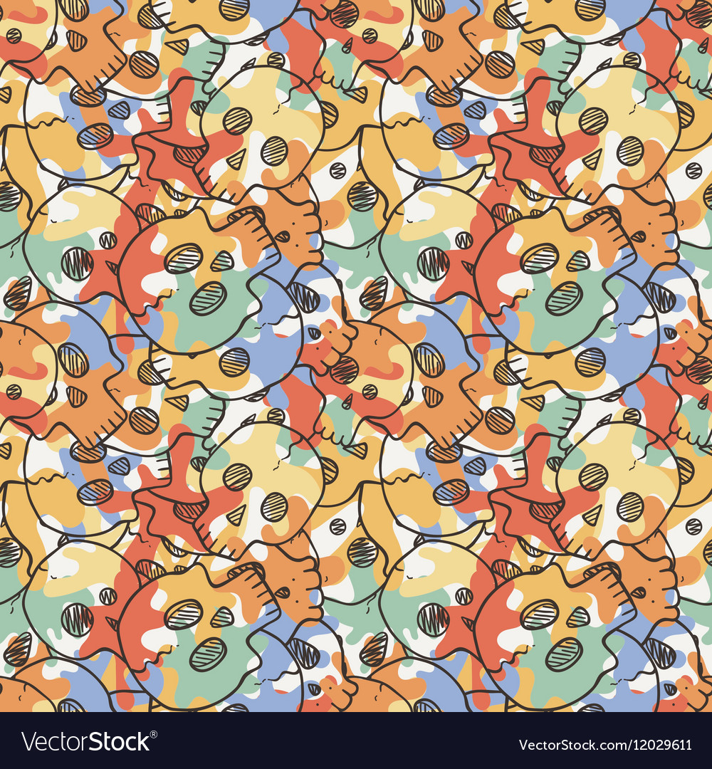 Seamless pattern with random skulls