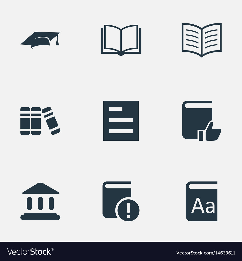 Set of simple reading icons