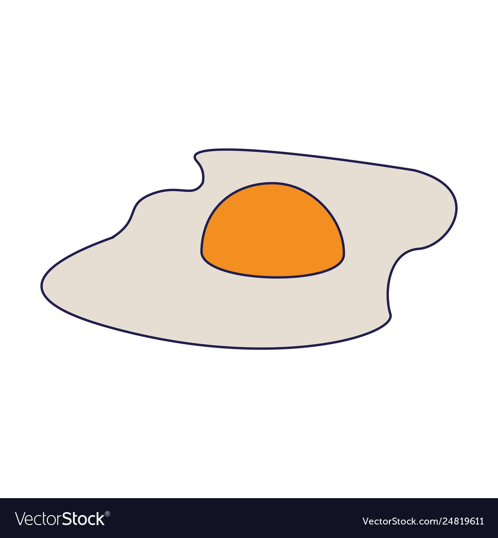 Sunny fried egg food symbol blue lines