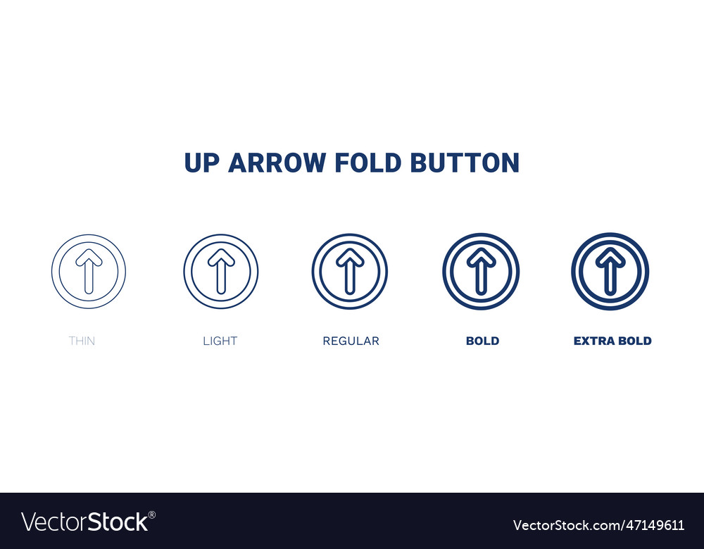 Up arrow fold button icon thin light regular bold