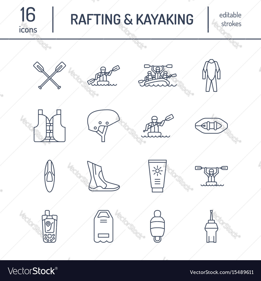 Water Sport Paddling Icons