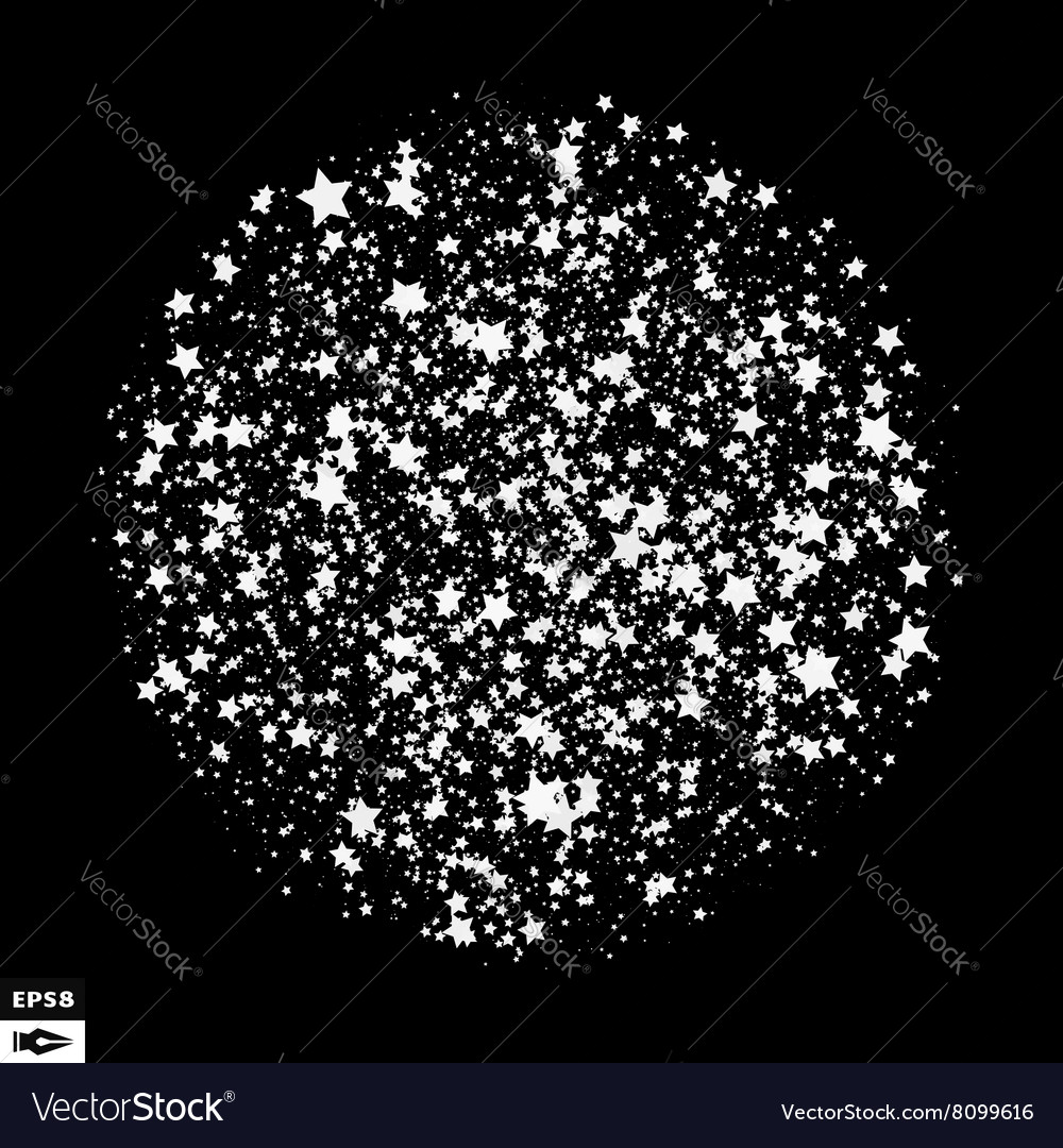 Background with stars black and white pattern