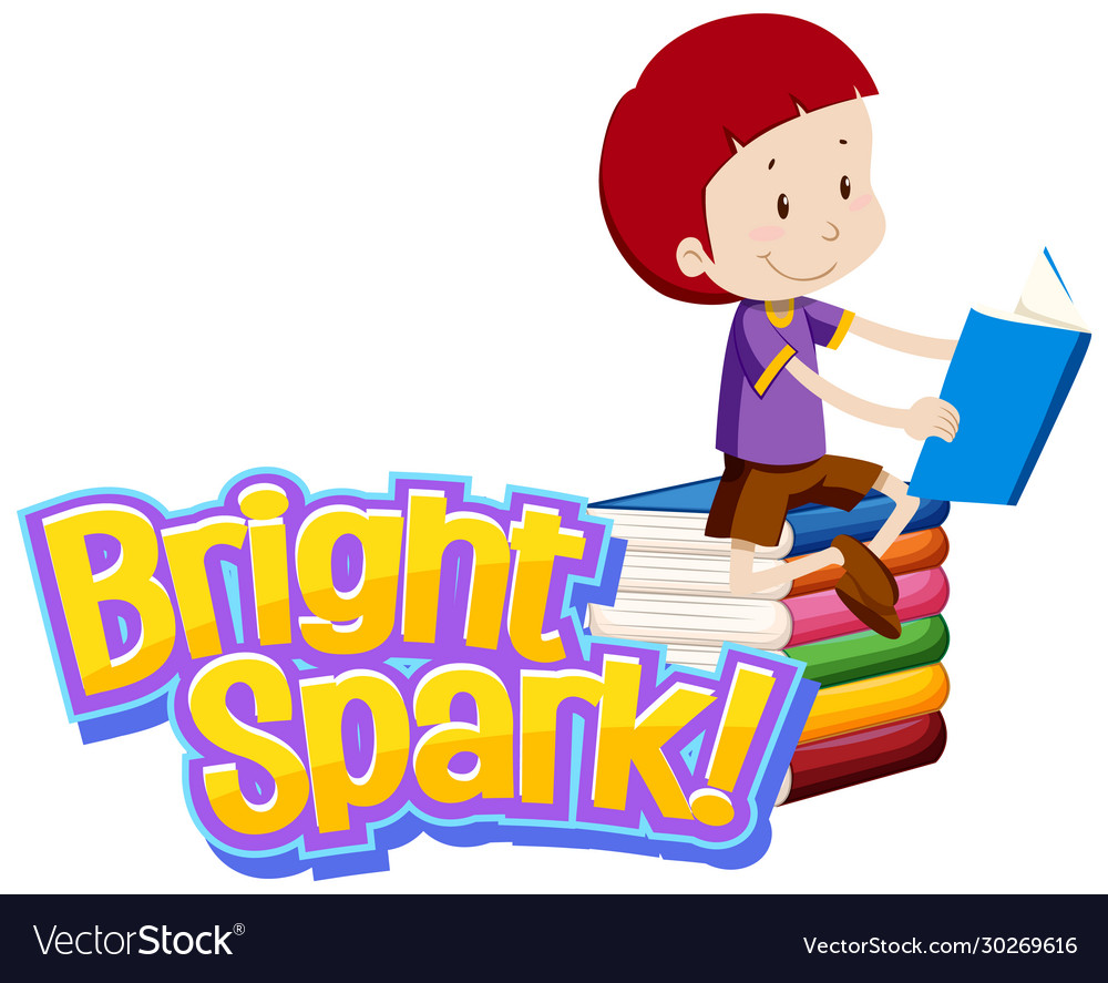 Bright Spark Font with Boy Reading