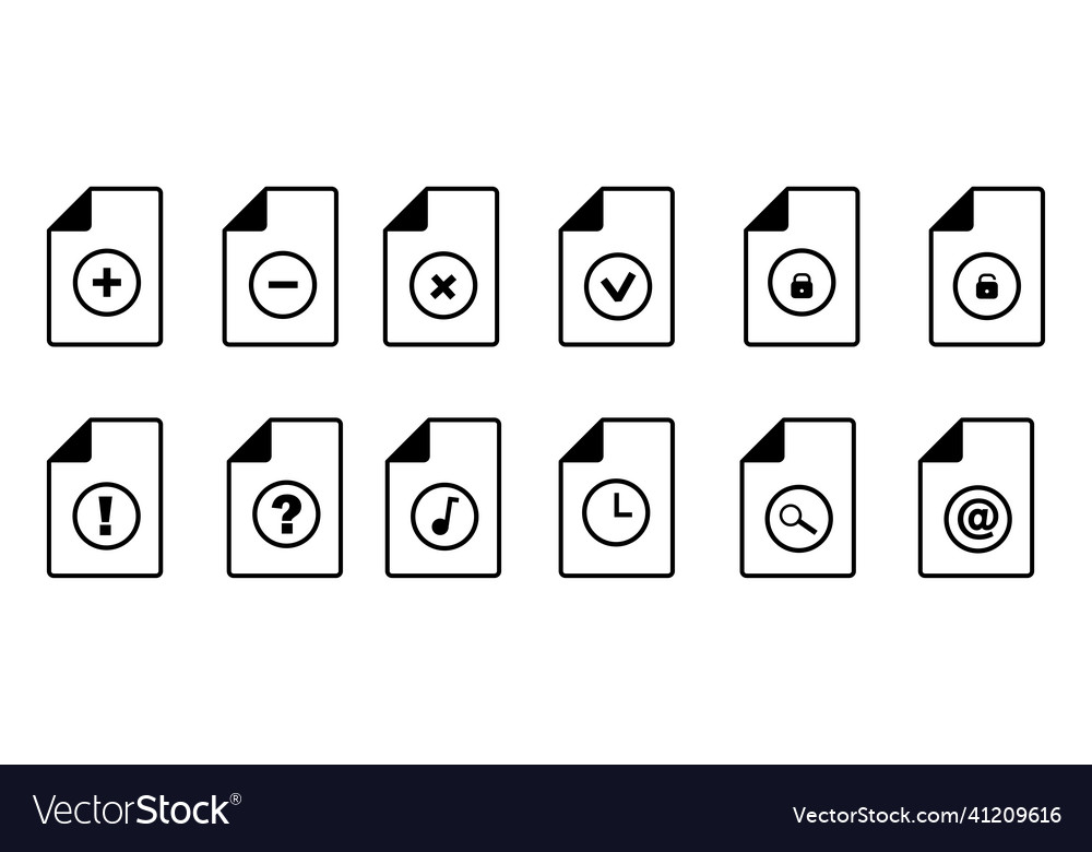 Computer files icon set word mark browser