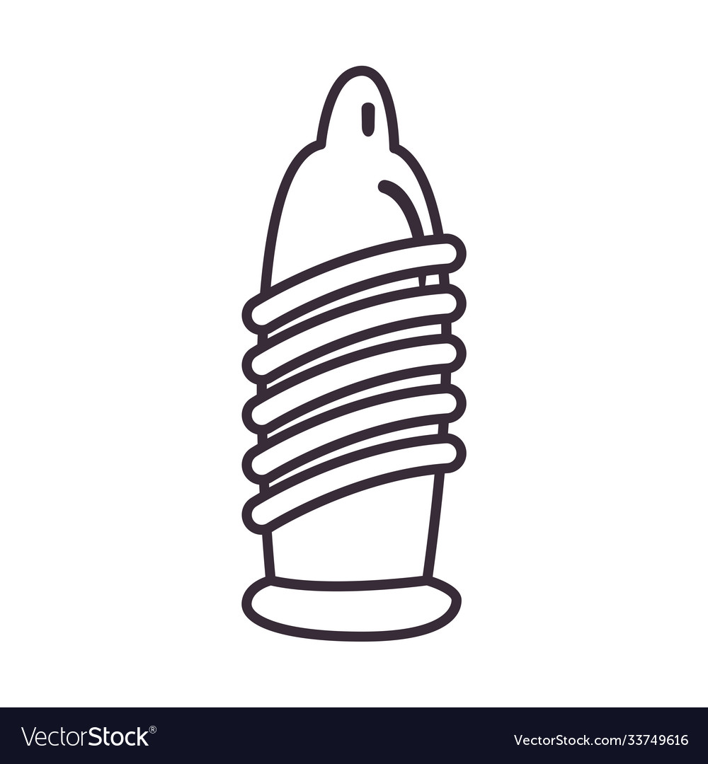 Condom with texture line style icon design