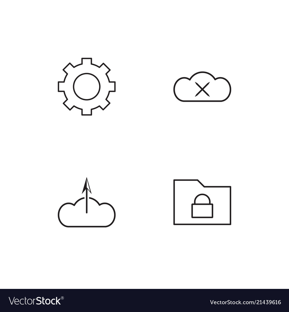 Data analytics linear icons set simple outline