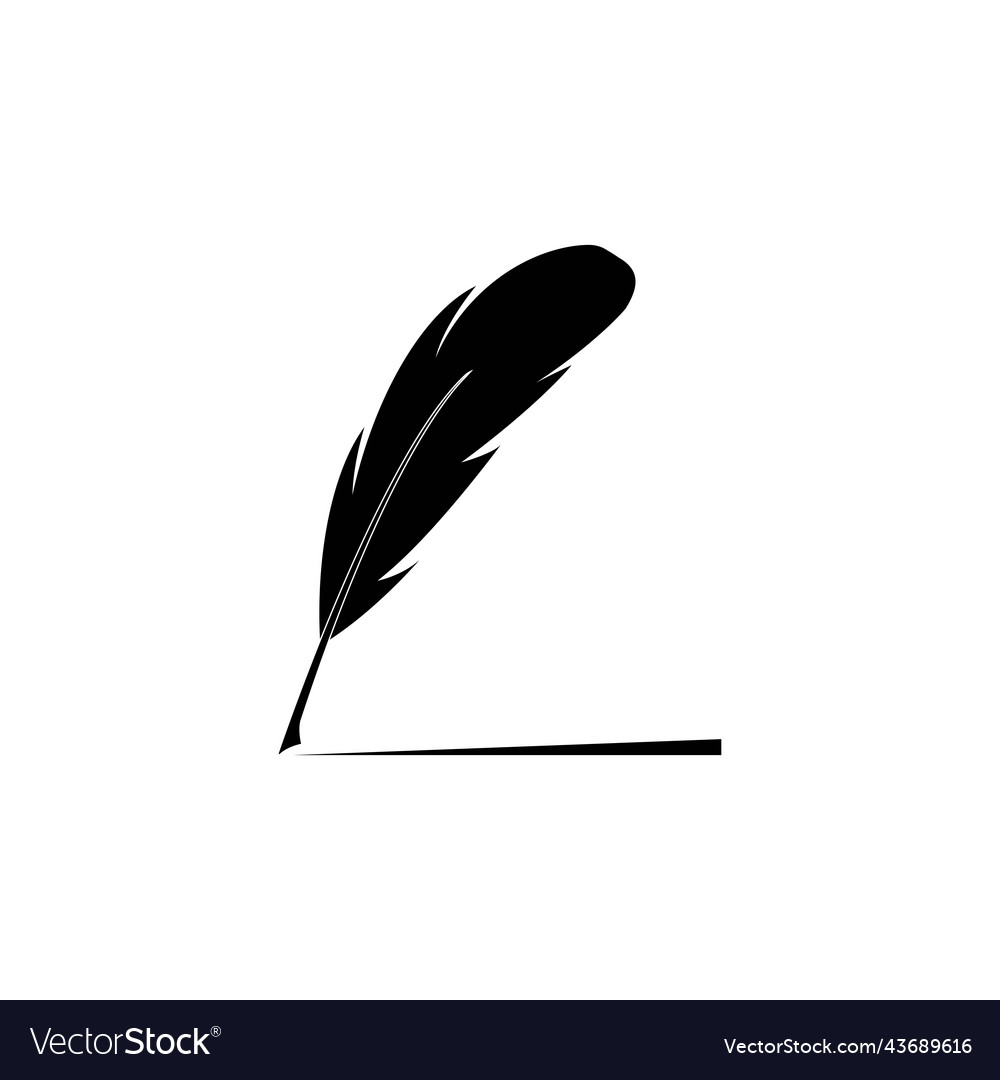 Feather pen logo Royalty Free Vector Image - VectorStock