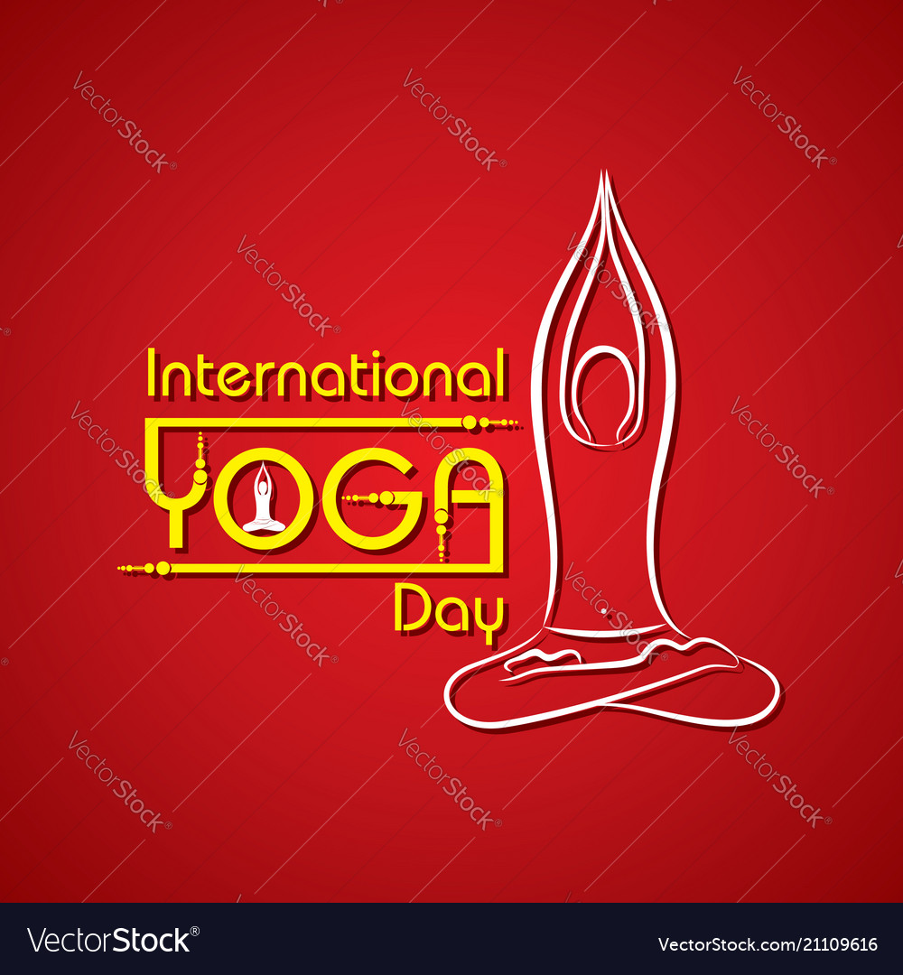 International yoga day greeting Royalty Free Vector Image