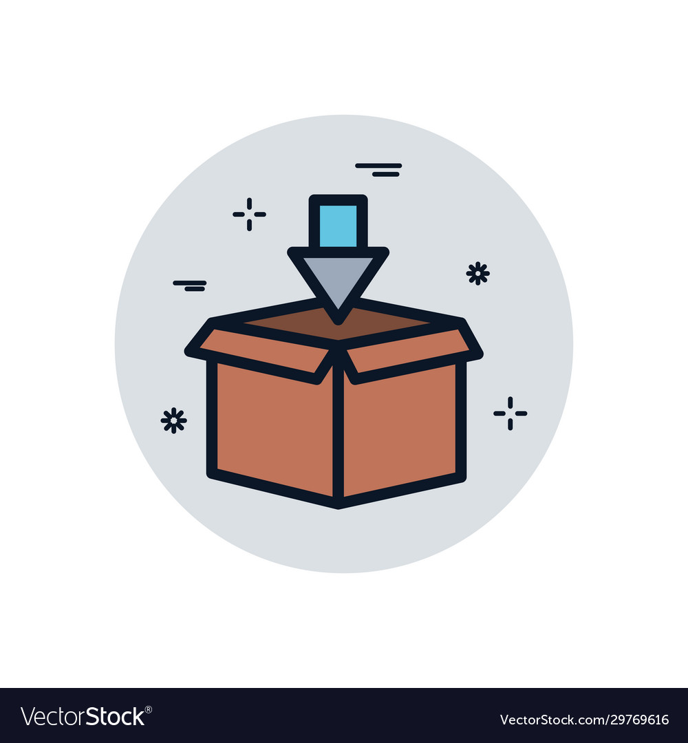 Isolated delivery box and arrow fill block style