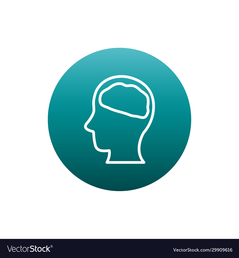 Isolated human brain block gradient style icon