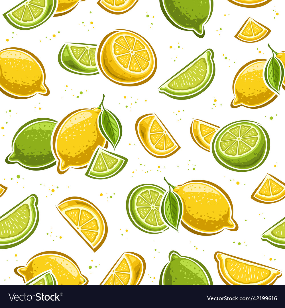 Lemon and lime seamless pattern