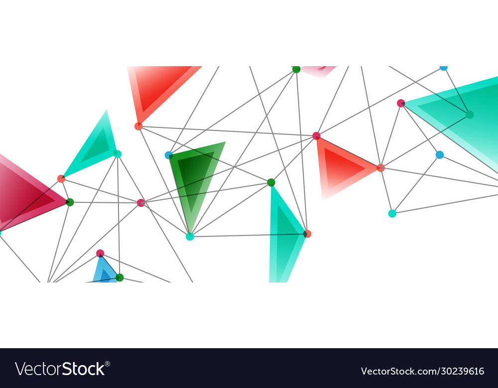 Line points connections triangular technology vector image Line points connections triangular technology