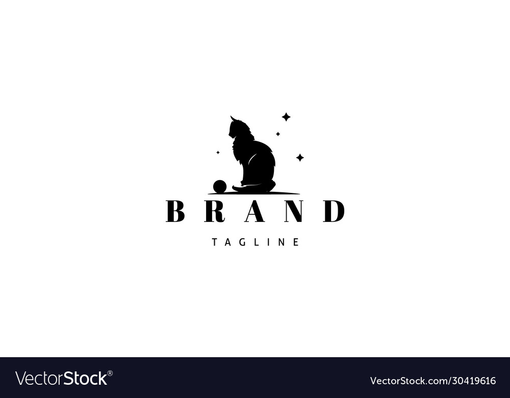 Logo on which an abstract image a cat vector image Logo on which an abstract image a cat