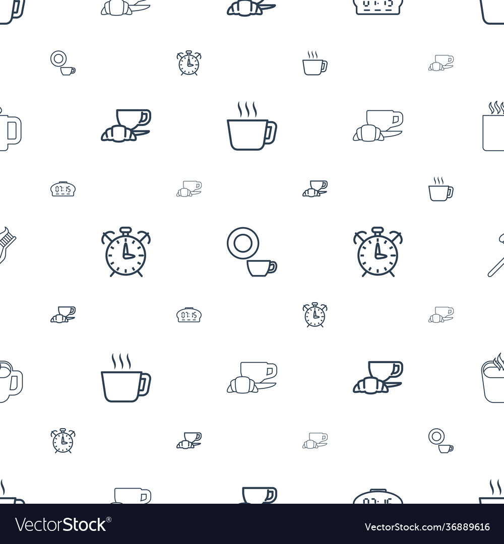 Morning icons pattern seamless white background