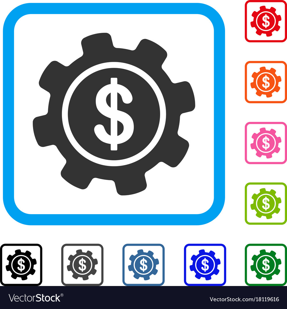 Payment options gear framed icon