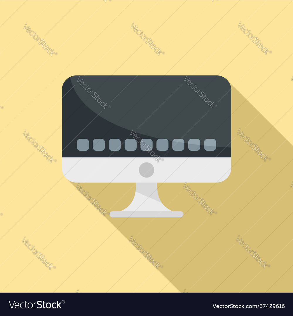 Pc operating system icon flat style Royalty Free Vector