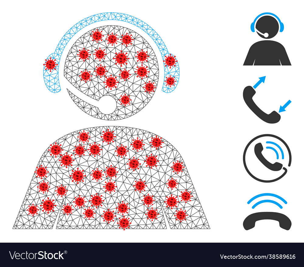 Polygonal network call center operator pictograph