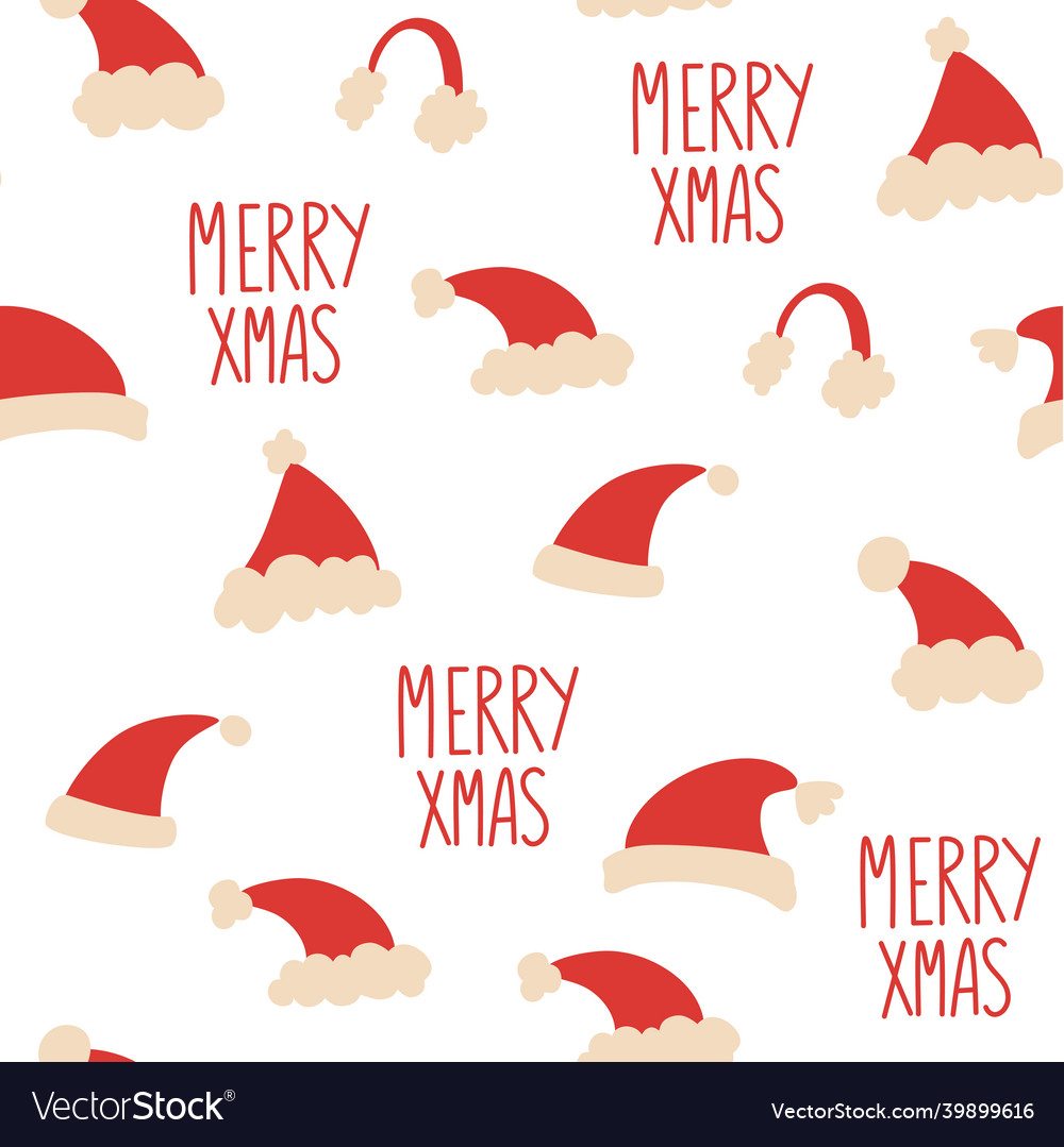 Red Santa Hats Seamless Pattern