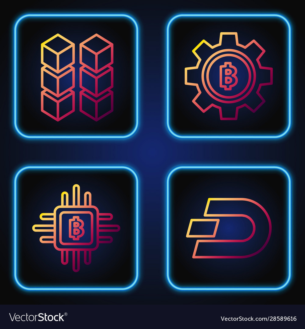 Set line cryptocurrency coin dash cpu mining farm vector image Set line cryptocurrency coin dash cpu mining farm