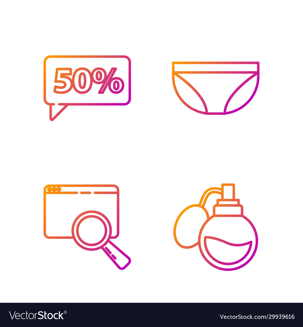 Set line perfume search in a browser window Vector Image Set line perfume search in a browser window