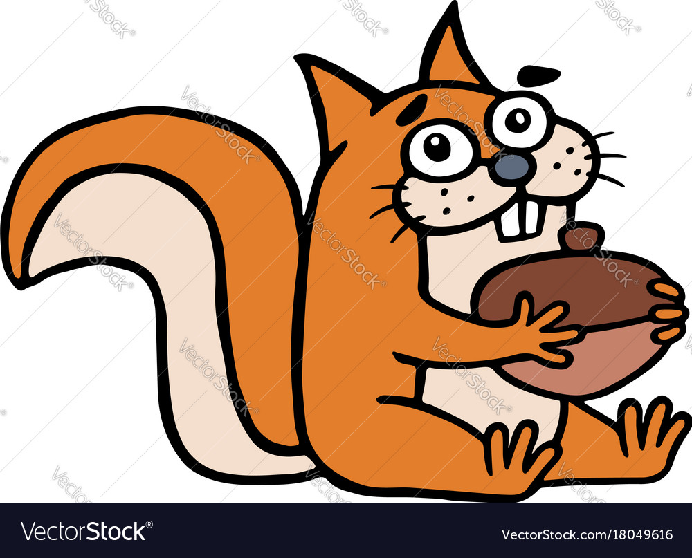 Smiling Squirrel with Nut