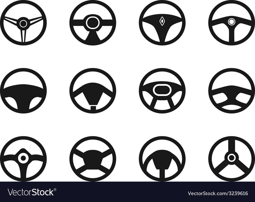 Steering wheel icons set