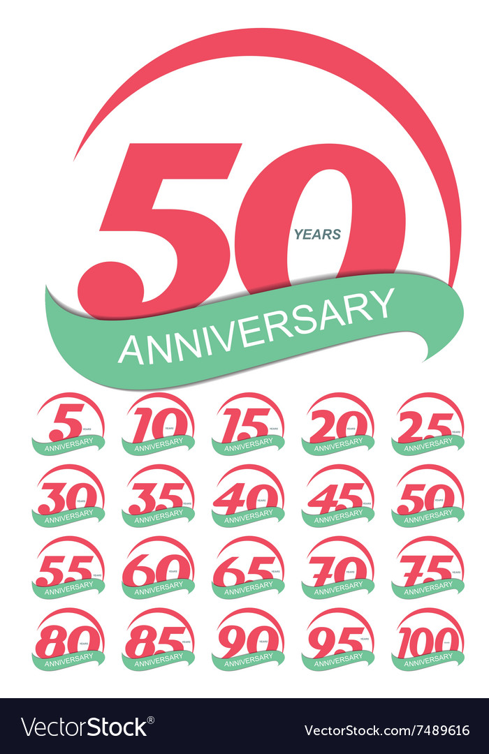 Template logo anniversary set