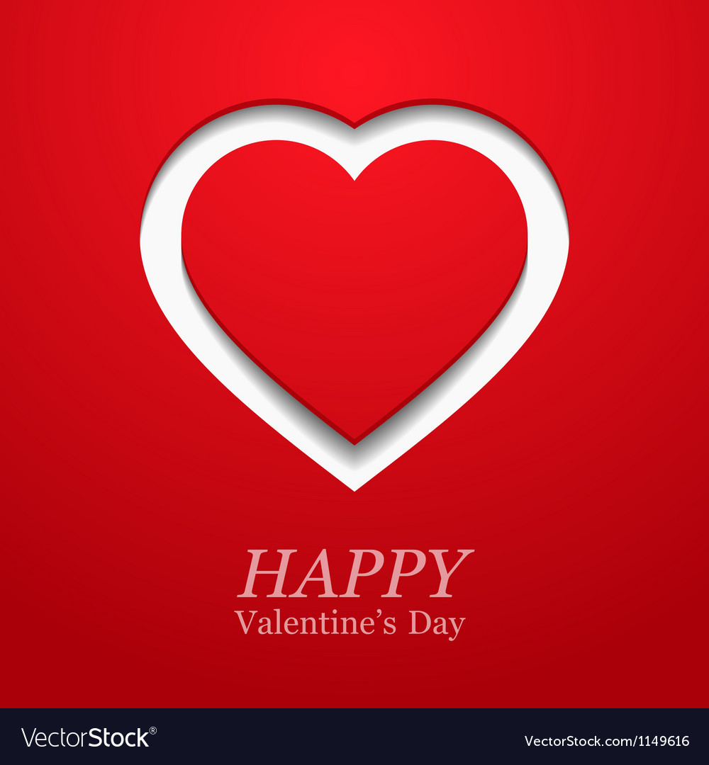 Valentines day card with heart Royalty Free Vector Image