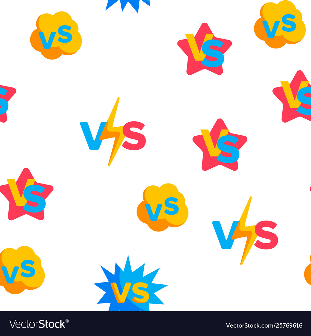 Vs abbreviation versus seamless pattern Royalty Free Vector