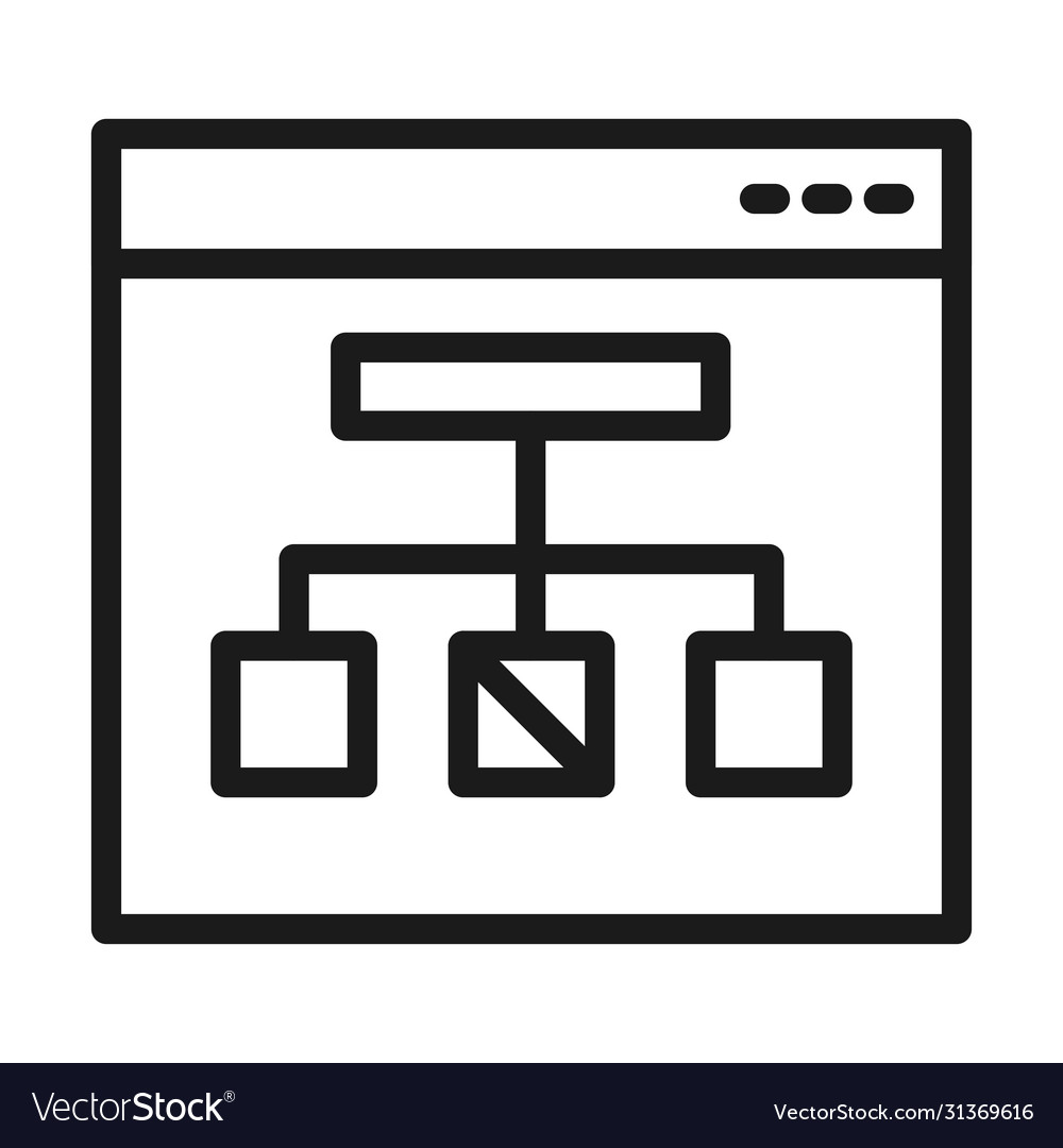 Web page with conceptual map icon line style