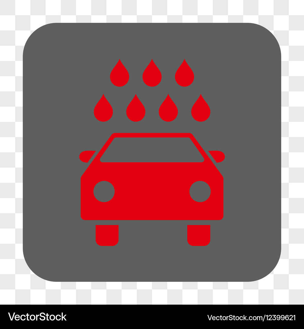 Car shower rounded square button Royalty Free Vector Image