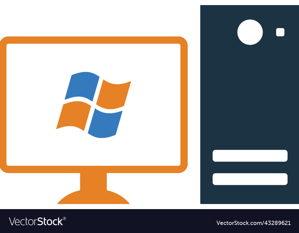 Computer desktop monitor pc icon simple editable