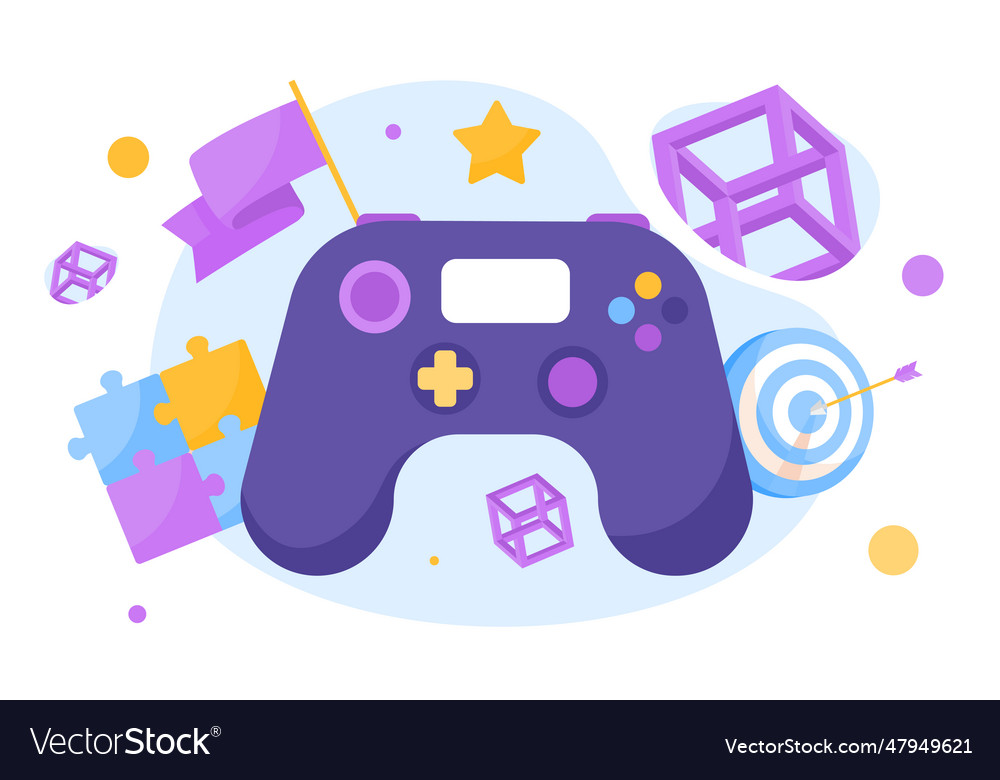 Creative gamification concept Royalty Free Vector Image