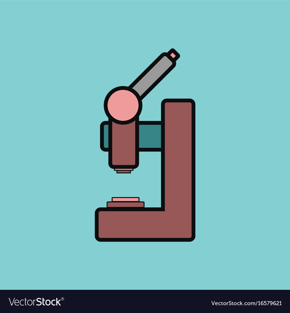 Flat icon design collection laboratory microscope