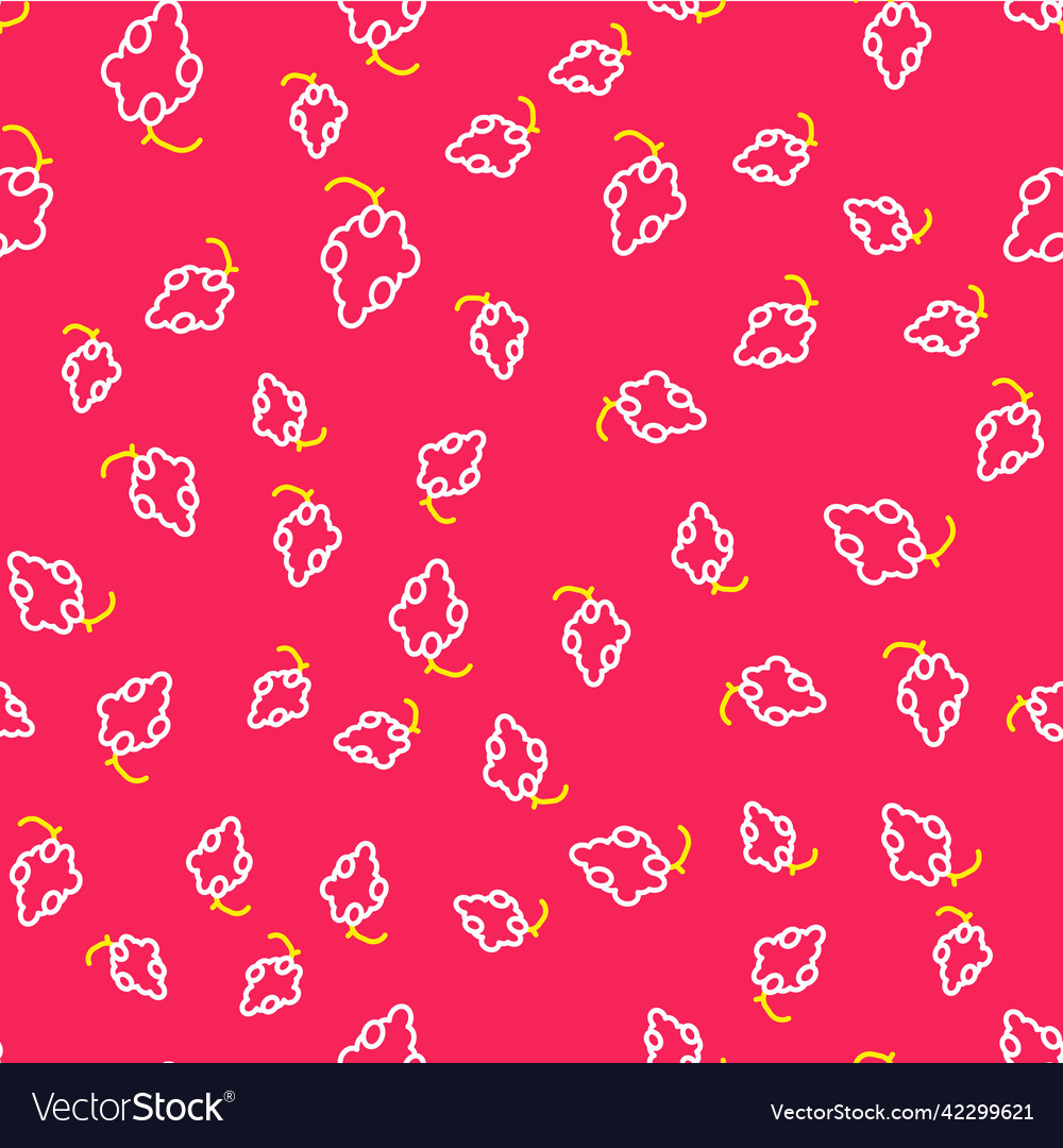 Line grape fruit icon isolated seamless pattern vector image Line grape fruit icon isolated seamless pattern