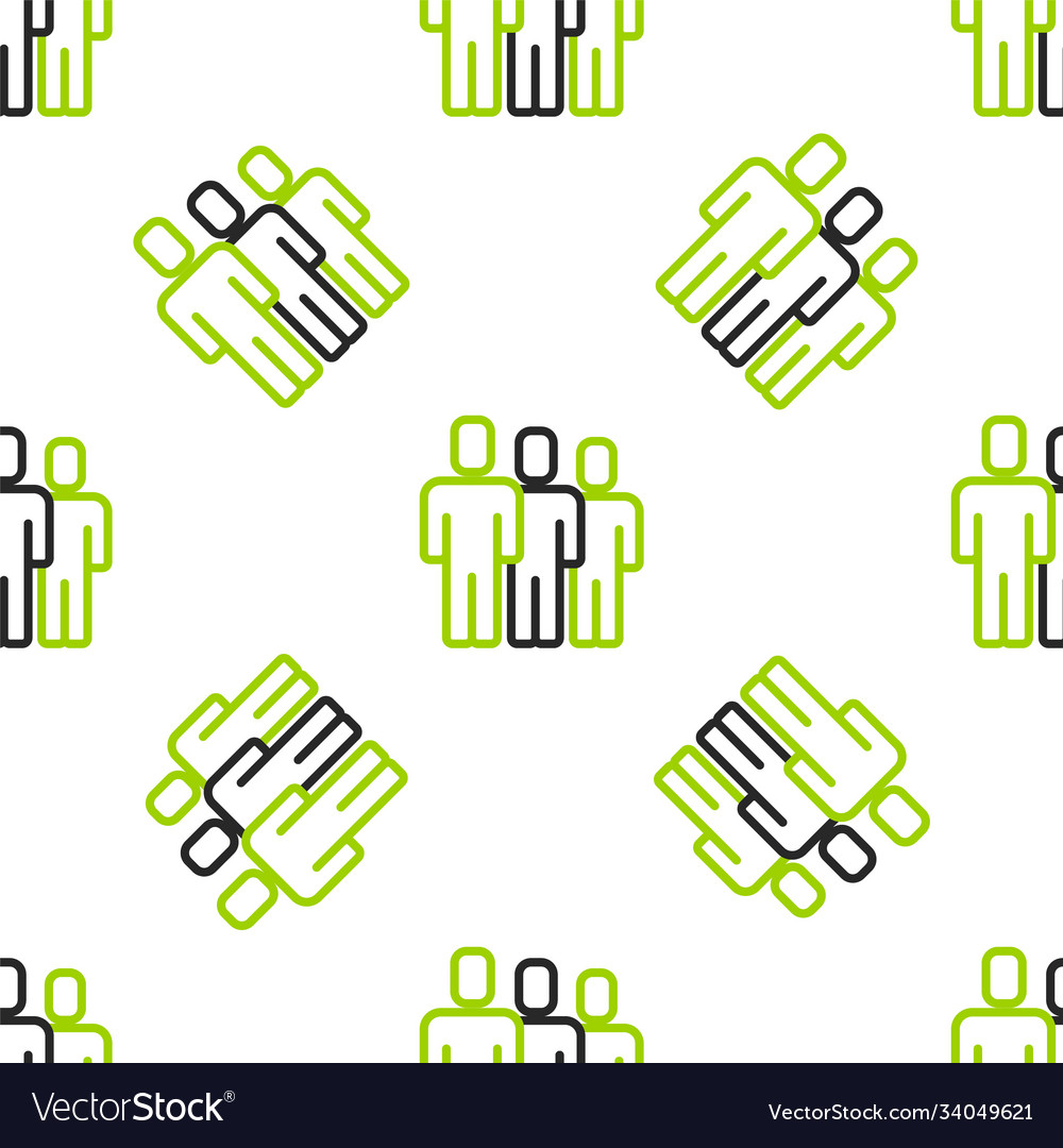 Line users group icon isolated seamless pattern Vector Image Line users group icon isolated seamless pattern
