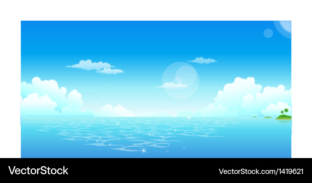 Ocean with blue sky Royalty Free Vector Image - VectorStock